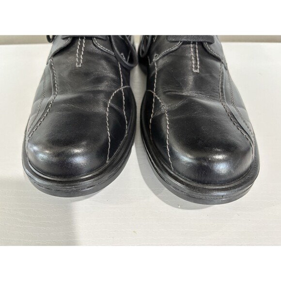 Clarks Gessler Oxford Lace Men's Leather Casual Shoe Size 12W Black Leather - Picture 9 of 11